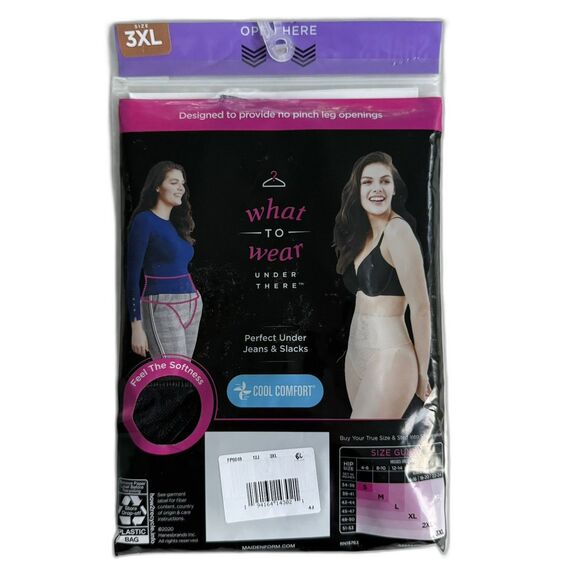 +Shapewear Thong Maidenform Flexees Womens PLUS SIZE 3XL Black Panty Cooling NWT - Picture 2 of 4